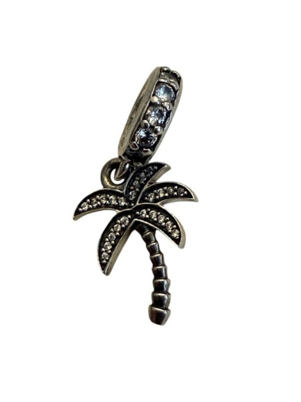 Pandora Sparkling Palm Tree Dangle Charm ALE 925 Sterling Silver CZ Tropical